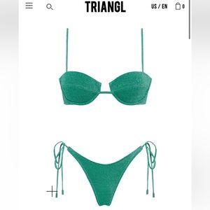 Triangl Mala Jaded Sparkle Bikini (NWOT)